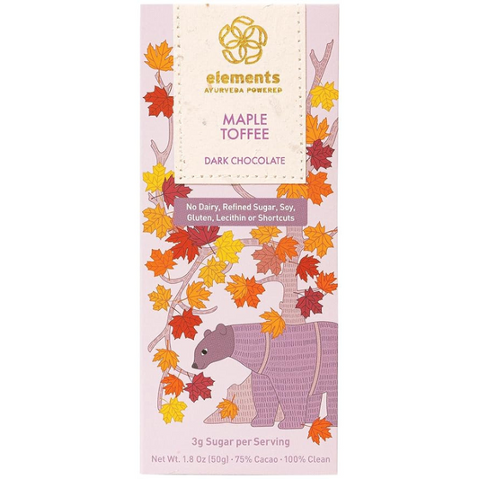 Elements Ayurveda Powered Maple Toffee Dark Chocolate