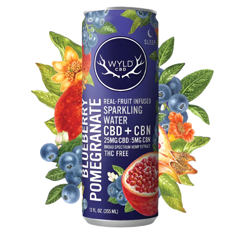 WYLD Hemp Blueberry Pomegranate Sparkling Water